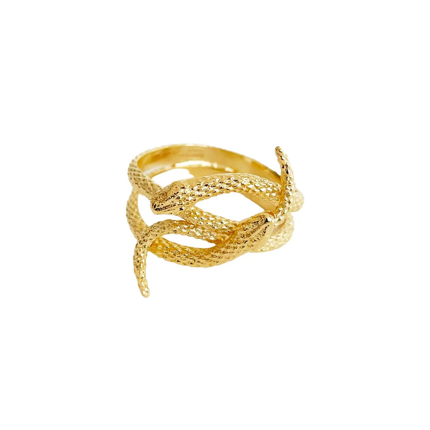 Double Snake Gold Ring