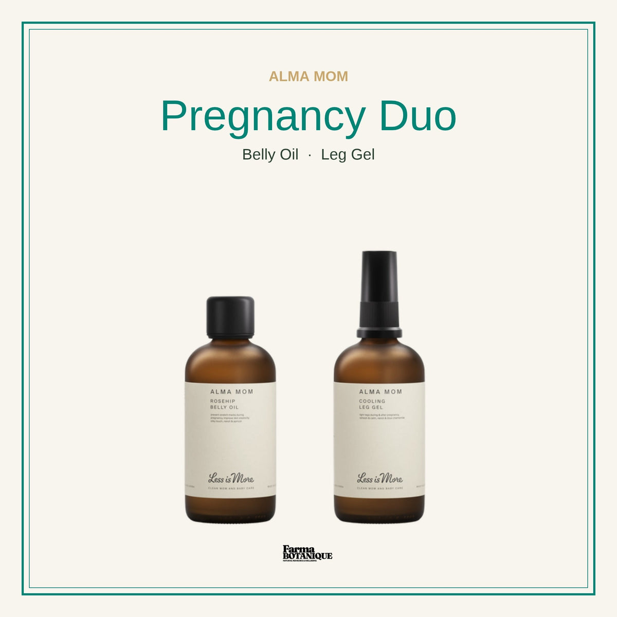 Alma Mom Pregnancy Duo - Belly Oil & Cooling Leg Gel for Supple Skin and Light Legs - Farmatuur