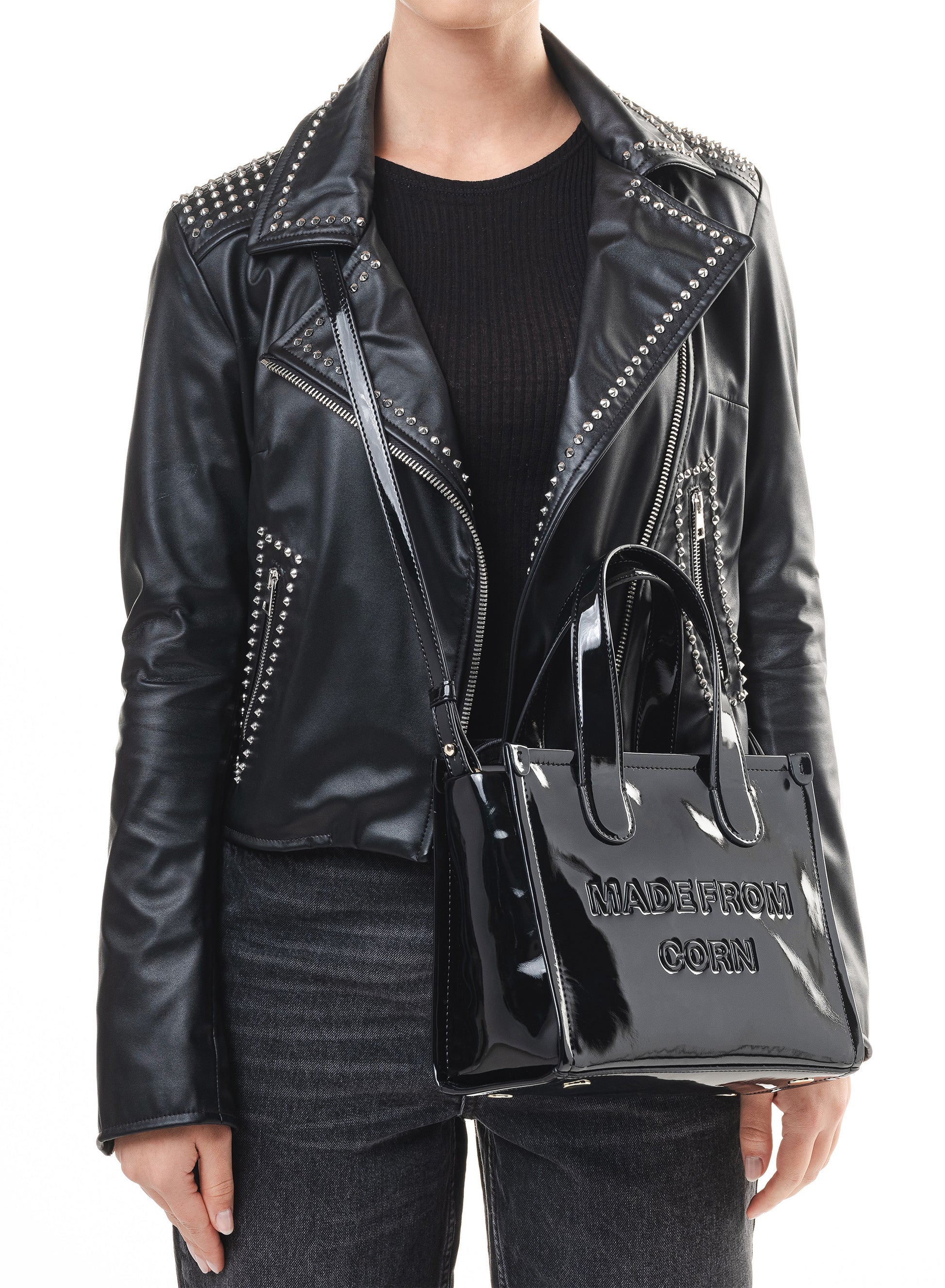 Alma Tote Bag M Nero - Corn - Farmatuur