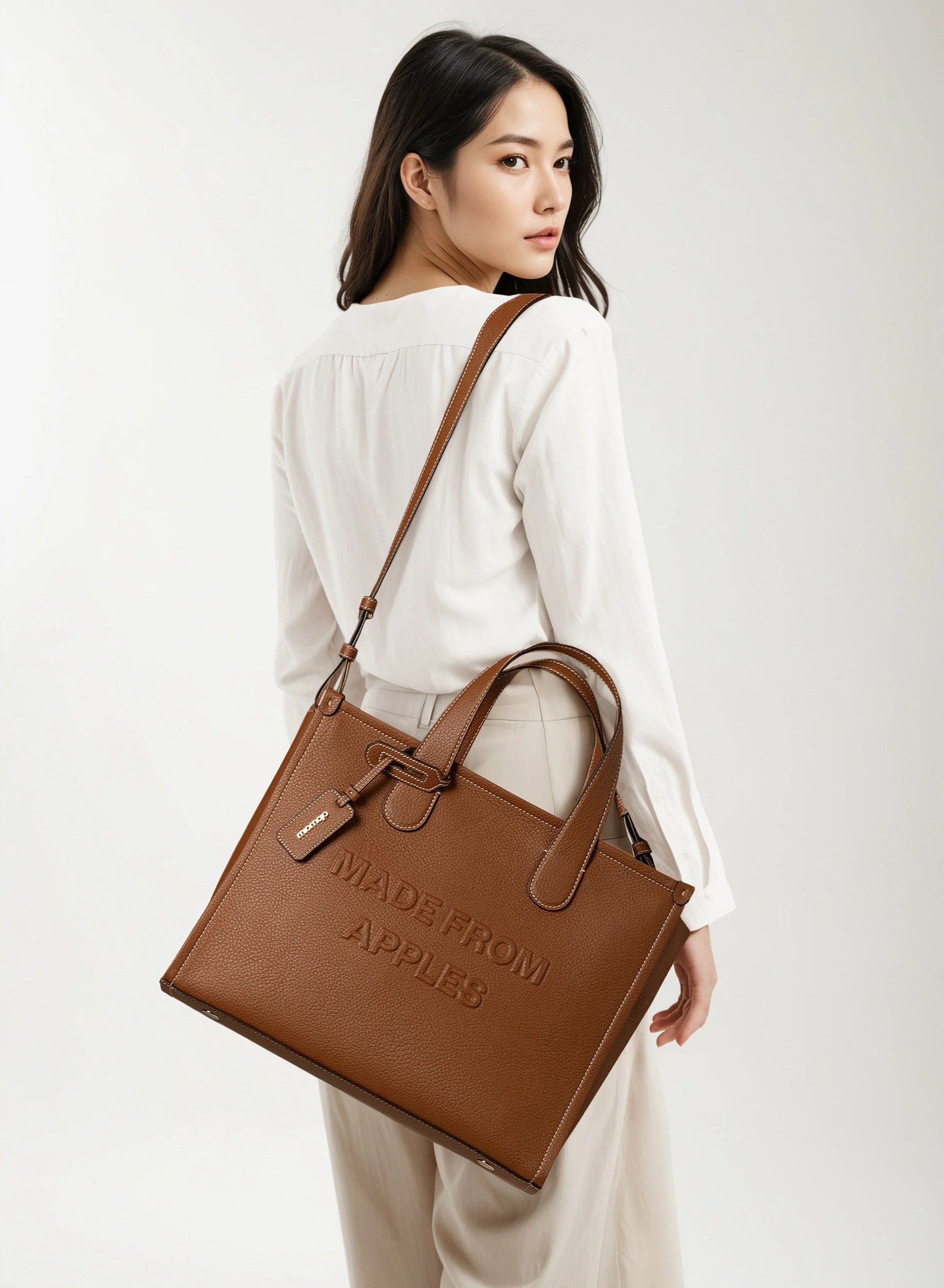 Alma Tote Bag L Cognac - Appel