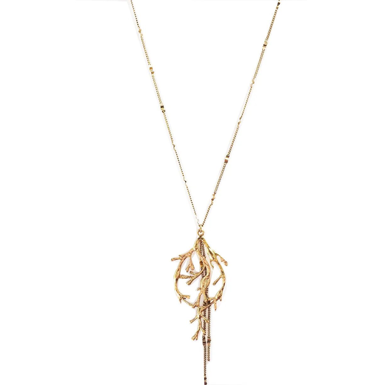 Gold Algae Long Necklace - Farmatuur
