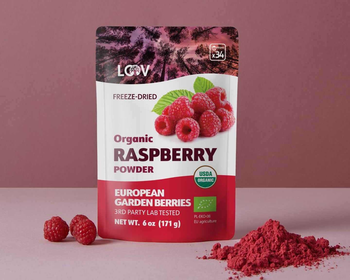 Organic Berry Powder - Freeze Dried Raspberries - Farmatuur