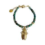 Stone Bracelet with Gold Cicada - Farmatuur